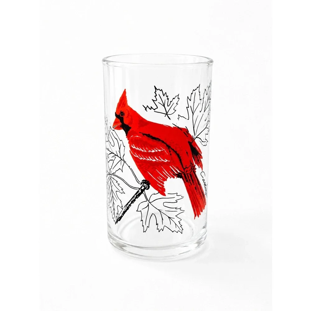 Vintage Style Bird Highball Glasses Set of 3 Cardinal Chickadee Baltimore Oriole